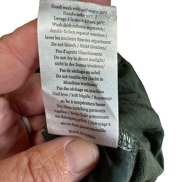 Wrap London Dress Green Short sleeve Hemp Silk Organic Cotton Sz 4 - Picture 7 of 10